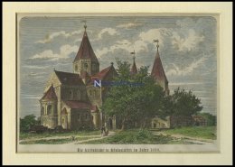 KÖNIGSLUTTER: Die Stiftskirche, Kolorierter Holzstich Auf Vaterländische Geschichten Von Görges 1843/4 - Litografía