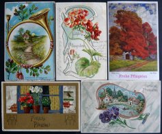 ALTE POSTKARTEN - VARIA PFINGSTEN, 5 Verschiedene Farbige Karten, Von 1905-22, Gebraucht - Sonstige & Ohne Zuordnung