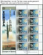 EUROPA UNION KB O, 1991, Weltraumfahrt, 11 Verschiedene Kleinbogensätze, U.a. Mit Irland, Pracht, Mi. 520.- - Sammlungen