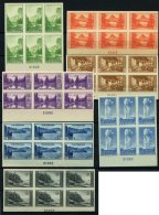 USA 364-73BS (*), Scott 740-49, 1935, Nationalparkjahr, Ungezähnt, In Sechserblocks Mit Plattennummer, Wie Verausga - Used Stamps