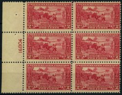 USA 294 **, Scott 618, 2 C. Lexington-Concord Im Postfrischen Sechserblock Mit Plattennummer, $ 90.- - Used Stamps