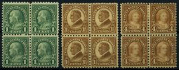 USA 260/1,265C VB **,* , Scott 581/2,585, 1925, 1, 11/2 Und 4 C. Bedeutende Persönlichkeiten, Gezähnt L 10, In - Used Stamps