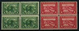 USA 203/4A VB **, Scott 397/8, 1913, 1 Und 2 C. Pannama-Pacific-Ausstellung, Gezähnt L 12, In Postfrischen Viererbl - Usados