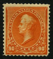 USA 71 *, Scott 229, 1890, 90 C. Perry, Falzreste, üblich Gezähnt Pracht, $ 475 - Gebraucht