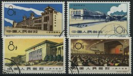 CHINA - VOLKSREPUBLIK 555/6,564/5 O, 1960, Eröffnung Des Hauptbahnhofes In Peking, Vollendung Des Großen Volk - Other & Unclassified