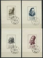 CHINA - VOLKSREPUBLIK Bl. 1-4 O, 1955, Gelehrte Des Alten China, 4 Prachtblocks, Mi. 100.- - Otros & Sin Clasificación