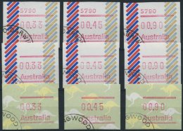 WESTAUSTRALIEN O, 1984/5, Balkan Und Känguruh, 3 Tastensätze Zu 0.33/0.45/0.90 (Mi.Nr. 1 S2, 2 S3, 3 S1), Prac - Oblitérés