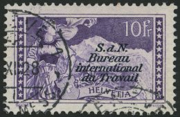 BIT/ILO 14 O, 1923, 10 Fr. Schwarzviolett, Pracht, Mi. 200.- - Dienstmarken