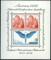 SCHWEIZ BUNDESPOST Bl. 4 **, 1934, Block Aarau, Pracht, Mi. 75.- - Gebraucht