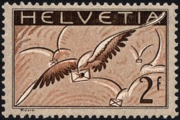 SCHWEIZ BUNDESPOST 245x *, 1930, 2 Fr. Brieftaube, Gewöhnliches Papier, Falzrest, Pracht - Gebraucht