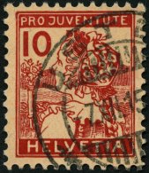 SCHWEIZ BUNDESPOST 129 O, 1915, 10 C. Pro Juventute, Pracht, Mi. 110.- - Gebraucht