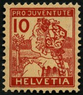 SCHWEIZ BUNDESPOST 129 *, 1915, 10 C. Pro Juventute, Falzrest, Pracht, Mi. 110.- - Gebraucht