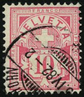 SCHWEIZ BUNDESPOST 47 O, 1882, 10 C. Lebhaftrosarot, Pracht, Mi. 80.- - Used Stamps