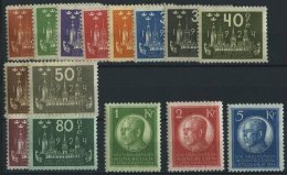 SCHWEDEN 144-58 *, 1924, Weltpostkongreß, Falzreste, Prachtsatz, Facit 4800.- Skr. - Used Stamps