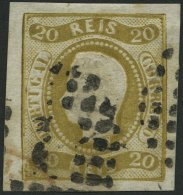 PORTUGAL 19 O, 1866, 20 R. Olivbraun, Pracht, Signiert Zumstein, Mi. 90.- - Used Stamps