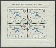 POLEN 1294-96CKB O, 1962, Nordische Skiweltmeisterschaften Im Kleinbogensatz, Pracht, Mi. 350.- - Otros & Sin Clasificación