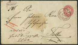 GANZSACHEN U 42,33 BRIEF, 1866, 5 Kr. Rot, Wz. 2, Umschlag Mit Rückseitigem Reco-Porto 10 Kr. Blau Von WIEN-HABSBUR - Other & Unclassified