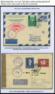 SONDERFLÜGE 1949-2000, Partie Von 28 Luftpostbelegen Mit Erst- Und Sonderflügen Ab Wien Oder Nach Wien, Fast N - Other & Unclassified