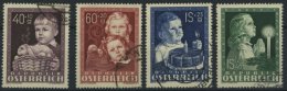 STERREICH 929-32 O, 1949, Glückliche Kindheit, Prachtsatz, Mi. 85.- - Otros & Sin Clasificación