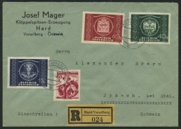 STERREICH 900,943-45 BRIEF, 1949, UPU Mit 30 Pf. Trachten Und Rückseitiger Zusatzfrankatur Auf Einschreibbrief Von - Sonstige & Ohne Zuordnung