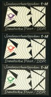 ZUSAMMENDRUCKE SMHD 8ea,eg,ej **, 1974, Markenheftchen Brieftaube In Schwarz/lebhaftrot, Schwarz/grün Und Schwarz/v - Zusammendrucke