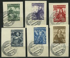 STERREICH 557-62 BrfStk, 1933, Katholikentag, Sonderstempel, Prachtsatz Auf Briefstücken - Usados