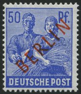 BERLIN 30 **, 1949, 50 Pf. Rotaufdruck, Pracht, Gepr. D. Schlegel, Mi. 90.- - Oblitérés