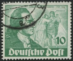 BERLIN 61I O, 1949, 10 Pf. Goethe Mit Abart Farbfleck Neben Rechtem Unterarm Des Darstellers, Pracht, Mi. 150.- - Gebraucht