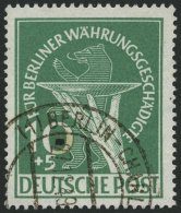 BERLIN 68 O, 1949, 10 Pf. Währungsgeschädigte, Normale Zähnung, Pracht, Gepr. Schlegel, Mi. 190.- - Gebraucht