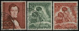 BERLIN 74,80/1 O, 1951, Lortzing Und Tag Der Briefmarke, 3 Prachtwerte, Mi. 125.- - Otros & Sin Clasificación