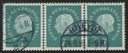 BERLIN 182 Paar O, 1959, 7 Pf. Heuss Im Waagerechten Paar Mit Zentrischem Stempel RHEYDT, Pracht, Mi. 60.- - Sonstige & Ohne Zuordnung