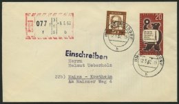 BERLIN 208,217 BRIEF, 1962, 50 Pf. Goethe Und 20 Pf. Berliner Bär Auf Einschreibbrief Mit R-Automaten Versuchsstemp - Otros & Sin Clasificación