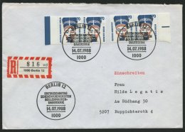 BERLIN 814 Paar BRIEF, 1988, 70 Pf. Sehenswürdigkeiten, FDC Mit 2 Waagerechten Paaren Als Portogerechte Mehrfachfra - Sonstige & Ohne Zuordnung