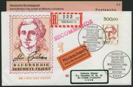 BERLIN 830 BRIEF, 1989, 500 Pf. Salomon, Einzelfrankatur Auf FDC Mit Rückschein Nach Russland, Pracht - Usados