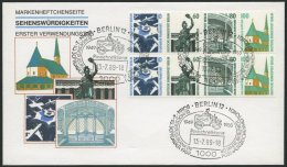 ZUSAMMENDRUCKE H-Bl. 23 BRIEF, 1989, Heftchenblatt Sehenswürdigkeiten Auf FDC, Pracht, Mi. 160.- - Se-Tenant