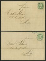 STERREICH 36I BRIEF, 1870, 3 Kr. Grün, Grober Druck, Je Auf Ortsbrief Mit Blauem Und Schwarzem K1 LANDSTRASSE WIEN, - Otros & Sin Clasificación