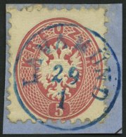 STERREICH 32 BrfStk, 1863, 5 Kr. Rosa, Zentrischer Blauer K1 LAVAMÜND, Prachtbriefstück - Otros & Sin Clasificación