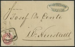 STERREICH 26 BRIEF, 1863, 5 Kr. Rosa Auf Brief Mit R4 OEDENBURG Nach W. Neustadt, Pracht - Usados