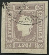 STERREICH 17 O, 1858, 1.05 Kr. Lila, Leichte Bugspur Sonst Pracht, Mi. 400.- - Usados