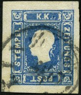 STERREICH 16a O, 1858, 1.05 Kr. Hellblau, K1 LINZ, Allseits Breitrandig, Kabinett, Gepr. Pfenninger Und Fotobefund Rismo - Gebraucht