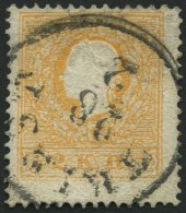 STERREICH 10IIe O, 1859, 2 Kr. Orange, Type II, K1 TRIEST, Kleine Rückseitige Korrektur, Mi. 600.- - Gebraucht