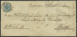 STERREICH 5X BRIEF, 1853, 9 Kr. Blau, Handpapier, Type IIa, K1 LAUN, Prachtbrief Nach Wien - Sonstige & Ohne Zuordnung