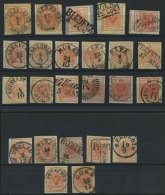 STERREICH 3X,Y, O,BrfStk , 1850/54, 3 Kr. Rot, 24 Schöne Pracht- Und Kabinettwerte, Dabei Seiden- Und Kartonpapier, - Otros & Sin Clasificación