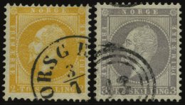 NORWEGEN 2/3 O, 1857, 2 Und 3 Sk. König Oskar, 2 Prachtwerte, Mi. 185.- - Autres & Non Classés