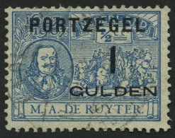 PORTOMARKEN P 41 O, 1907 1 G. Auf 1/2 C. Admiral De Ruyter, üblich Gezähnt Pracht, Signiert, Mi. 65.- - Taxe