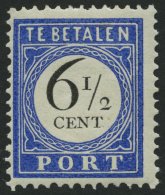 PORTOMARKEN P 20 *, 1894, 61/2 C. Ultramarin/schwarz, Falzrest, Pracht, Mi. 42.- - Taxe