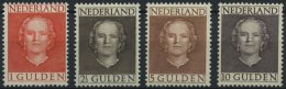 NIEDERLANDE 540-43 *, 1949, Königin Juliana, Falzrest, Prachtsatz - Pays-Bas
