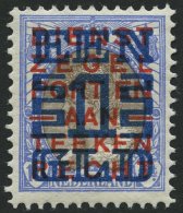 NIEDERLANDE 137A *, 1923, 1 G. Auf 171/2 C. Ultramarin/braun, Falzreste, Gezähnt K 121/2, Falzrest, Pracht - Holanda