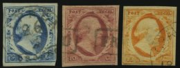 NIEDERLANDE 1-3 O, 1852, König Willem III, Prachtsatz - Autres & Non Classés