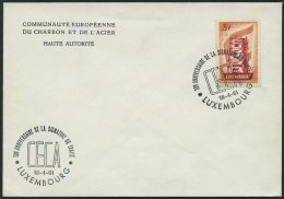 LUXEMBURG 556 BRIEF, 1956, 3 Fr. Europa Mit Sonderstempel Auf Umschlag, Pracht - Oficiales